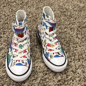 NEW Converse Kids Multicolor Dino High-Top Sneakers